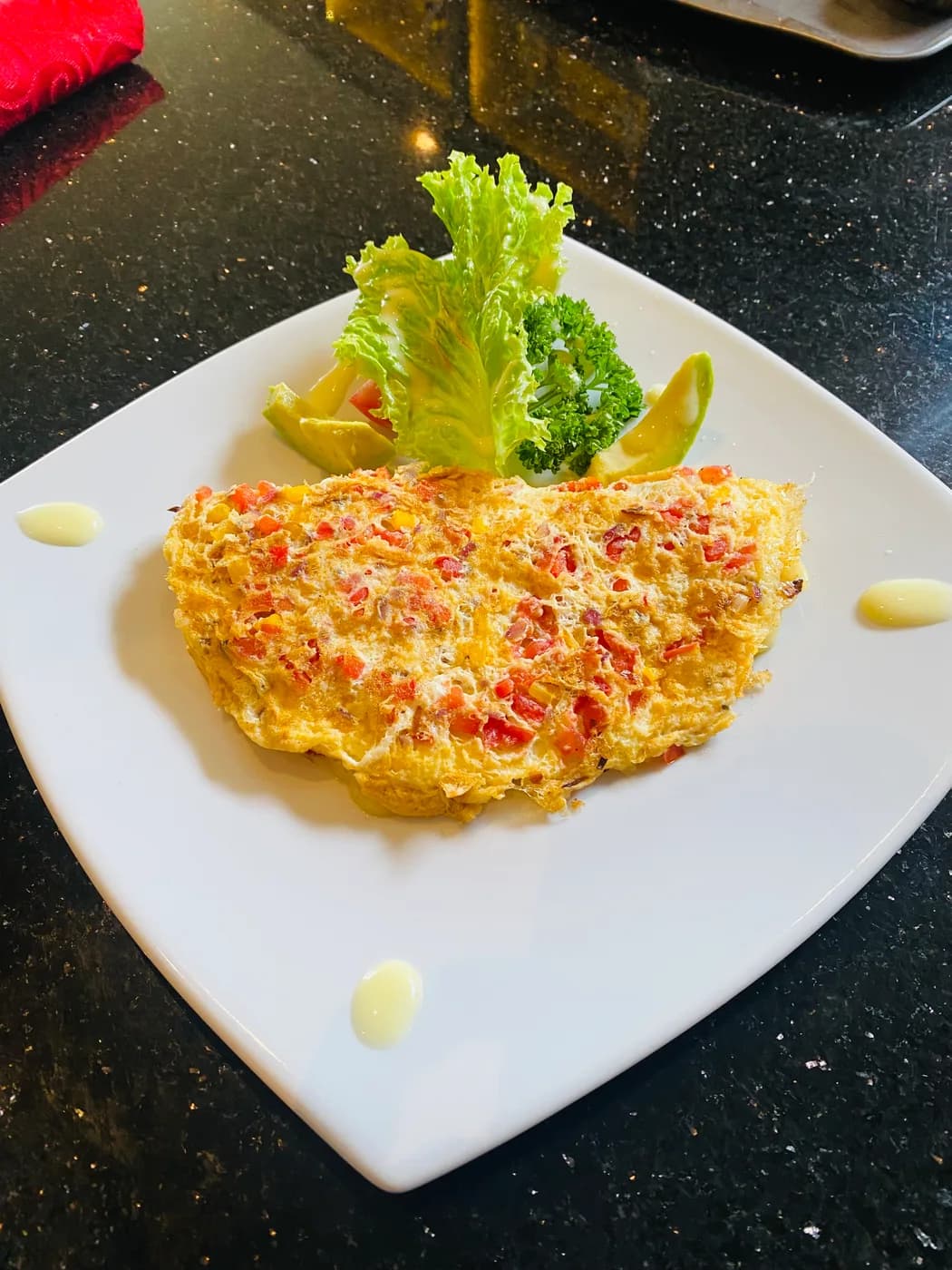 Garden omelette with avocado