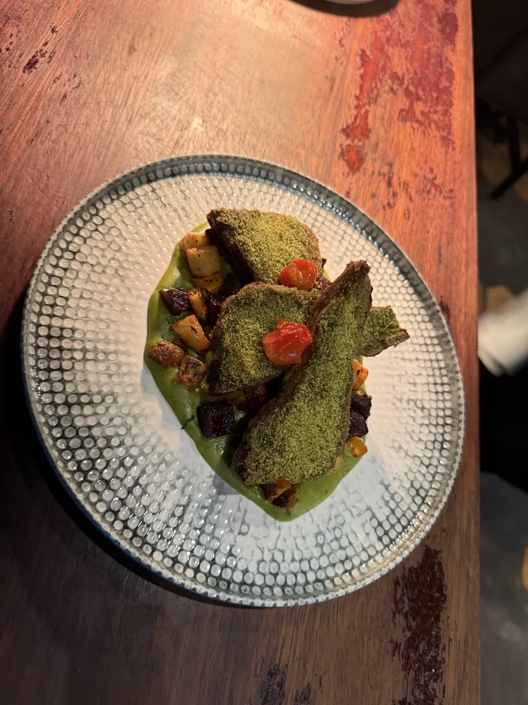 Herb-crusted lamb